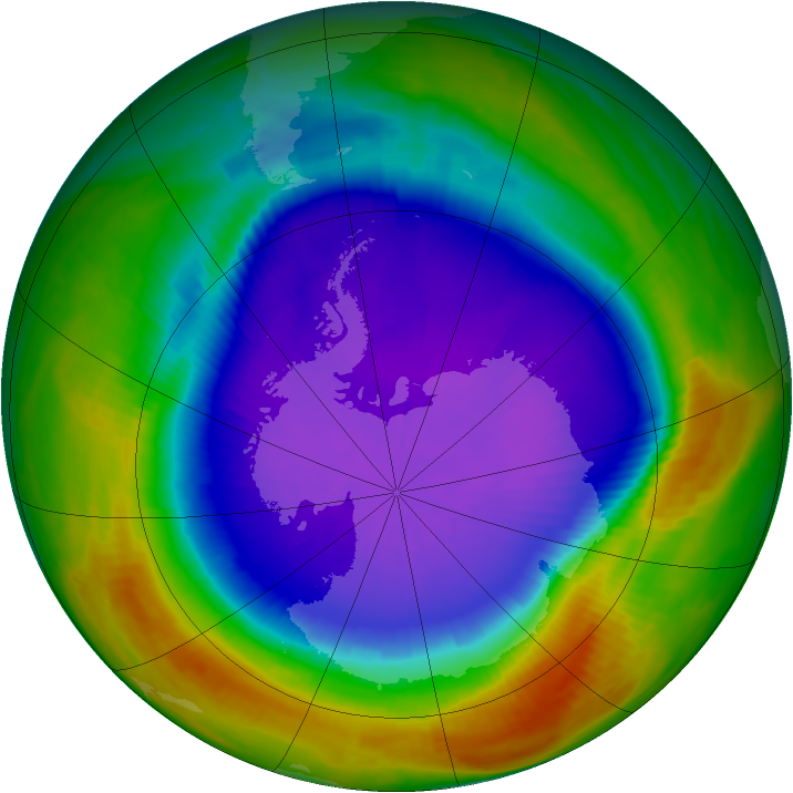 Antarctic ozone map for 26 September 2000